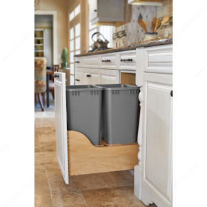 Double Recycling Center, Total Capacity 100 qt, Width 18 1/8 in, Depth 22 3/4 in, Height 24 3/8 in Double Recycling Center, Total Capacity 100 qt, Width 18 1/8 in, Depth 22 3/4 in, Height 24 3/8 in