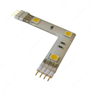 LED Flexible Tape Light Accessories, Width 3/8 in, Length 1 5/8 in, Light Color Cool White