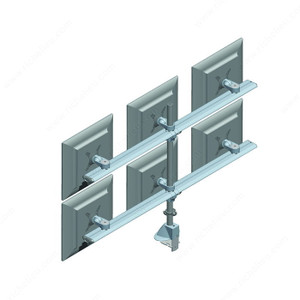 Desk Mountable Multiple LCD Monitor Arms, Number of Monitors Six-Screen Beam Mount, Finish Silver Desk Mountable Multiple LCD Monitor Arms, Number of Monitors Six-Screen Beam Mount, Finish Silver