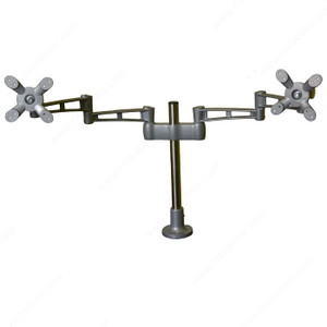 Dual Monitor Double Extension Arm LCD Flat Panel Desk Mount Height Adjustable,