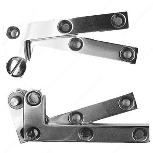 Knife Pivot Hinge - Heavy Duty, Length 3 7/8 in, Color/Finish Polished Chrome, Load Capacity 70 lb, Type Tight (non-removable) Pins
