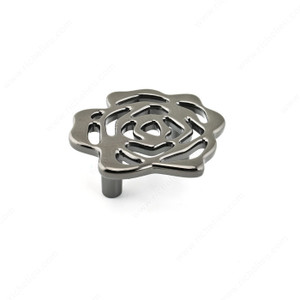 Metal Flower Knob - 5163, Finish Black Nickel, Diameter - Overall Dimensions 60 mm, Width - Overall Dimensions 60 mm Metal Flower Knob - 5163, Finish Black Nickel, Diameter - Overall Dimensions 60 mm, Width - Overall Dimensions 60 mm