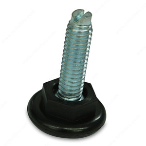 Round Leveler with Black Nylon Base, Base diameter 1 in, Threaded Stem 5/16" - 18, Stem Length 1 in, Height - Overall Dimensions 1 3/8 in PRO-PACK 5