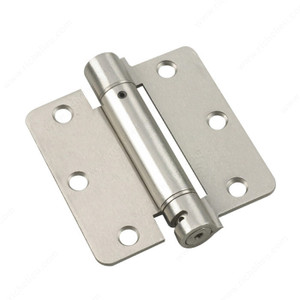 3-1/2 Full Mortise Adjustable Spring Hinge, Adjustable, Color/Finish Brushed Nickel, Type of Corner 1/4" Radius