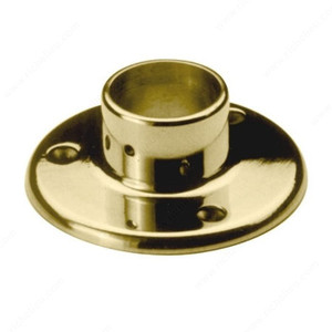 Floor Flange for Round Baluster Post, Diameter 4 in, Baluster Post Size 1 1/2 in, Material Solid Brass, Finish Brass Floor Flange for Round Baluster Post, Diameter 4 in, Baluster Post Size 1 1/2 in, Material Solid Brass, Finish Brass