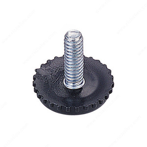 1/4''-20 Leveler - Steel/Plastic, Base diameter 7/8 in, Stem Length 7/8 in, Height - Overall Dimensions 1 1/8 in, Features Without Slot