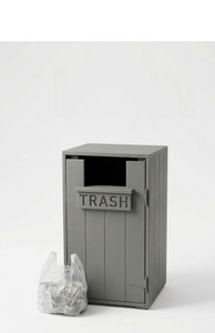 Outside Concealed Trash Receptacle “Augustine” Commercial Waste Unit Composit Poly Material. For parks and recreation areas choose sizes , color.