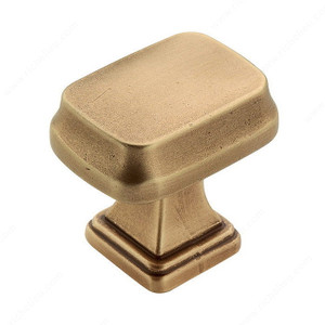 Traditional Zinc Rectangular Knob - 55340, Finish Gilded Bronze PRO-PACK 2 Traditional Zinc Rectangular Knob - 55340, Finish Gilded Bronze PRO-PACK 2
