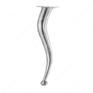 Aluminum Table Leg - 56002, Screw- in leg, Height 15 1/4 in, Plate Dimension 75 mm x 75 mm, Finish Brushed Aluminum Aluminum Table Leg - 56002, Screw- in leg, Height 15 1/4 in, Plate Dimension 75 mm x 75 mm, Finish Brushed Aluminum