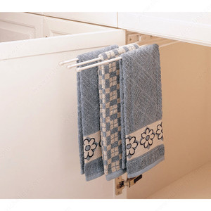 Three Prong Pull-Out Towel Bar, Finish White Three Prong Pull-Out Towel Bar, Finish White