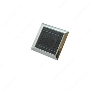 Contemporary Leather & Metal Knob - 5736, Finish Chrome / Black Contemporary Leather & Metal Knob - 5736, Finish Chrome / Black