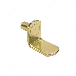 L-Shaped Metal Shelf Pin - 1/4, Drilling Diameter 1/4 in, Finish Brass L-Shaped Metal Shelf Pin - 1/4, Drilling Diameter 1/4 in, Finish Brass