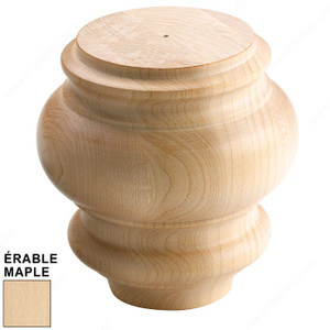 Furniture Leg, Species Maple - Stain Grade, Color/ Finish Ready to Paint