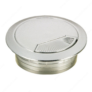 Round Cable Grommet, Bore Hole 60 mm, Finish Chrome, Diameter - Overall Dimensions 72 mm