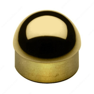 Glue-In Domed End Cap, Half- Ball End Cap, Handrail Size 1 1/2 in, Material Solid Brass, Finish Brass, Height 3/4 in Glue-In Domed End Cap, Half- Ball End Cap, Handrail Size 1 1/2 in, Material Solid Brass, Finish Brass, Height 3/4 in