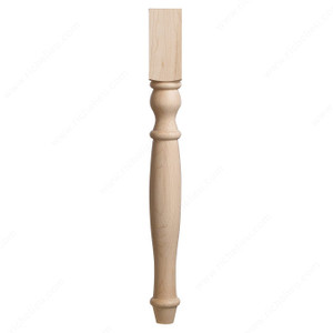 #6057 Table Leg, Species Birch, Width 3 3/4 in