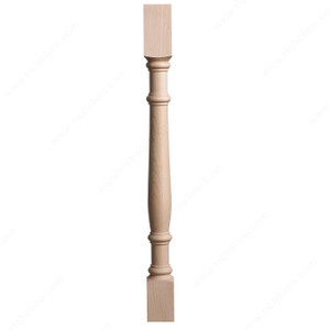 #6059 Table Leg, Species Birch, Height - Overall Dimensions 35 3/8 in, Width 3 in