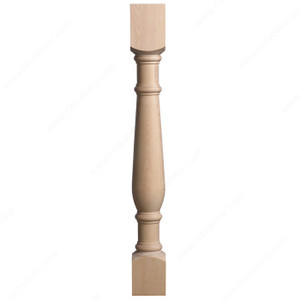 #6059 Table Leg, Species Maple, Height - Overall Dimensions 35 3/8 in, Width 4 1/4 in