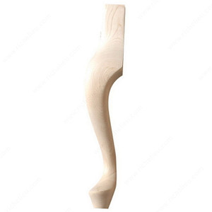 Queen Anne Style Furniture Leg, Height - Overall Dimensions 12 in, Species Birch Queen Anne Style Furniture Leg, Height - Overall Dimensions 12 in, Species Birch