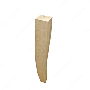 Square Tapered Furniture Leg, Height - Overall Dimensions 15 1/4 in, Species Maple Square Tapered Furniture Leg, Height - Overall Dimensions 15 1/4 in, Species Maple