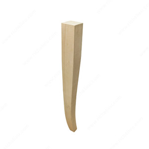 Square Tapered Furniture Leg, Height - Overall Dimensions 21 1/4 in, Species Maple Square Tapered Furniture Leg, Height - Overall Dimensions 21 1/4 in, Species Maple