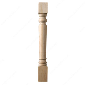 Furniture Leg, Height - Overall Dimensions 36 in, Species Oak