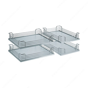 Set of 4 Arena Baskets for Magic Corner, Finish Grey / Chrome Set of 4 Arena Baskets for Magic Corner, Finish Grey / Chrome