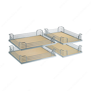 Set of 4 Arena Baskets for Magic Corner, Finish Maple / Chrome Set of 4 Arena Baskets for Magic Corner, Finish Maple / Chrome