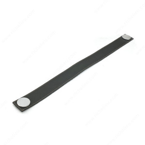 Contemporary Metal and Leather Pull - 6125, Pliable, soft Brazilian leather pull. Adjustable centre- to- centre., Center to Center 544 mm, Finish Matte Black / Chrome Contemporary Metal and Leather Pull - 6125, Pliable, soft Brazilian leather pull. Adjustable centre- to- centre., Center to Center 544 mm, Finish Matte Black / Chrome