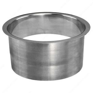 Stainless Steel Trash Grommets, Bore Hole - Diameter 6 in, Diameter - Overall Dimensions 6 3/4 in, Recessed Depth 4 in Stainless Steel Trash Grommets, Bore Hole - Diameter 6 in, Diameter - Overall Dimensions 6 3/4 in, Recessed Depth 4 in