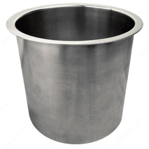 Stainless Steel Trash Grommets, Bore Hole - Diameter 6 in, Diameter - Overall Dimensions 6 3/4 in, Recessed Depth 6 in Stainless Steel Trash Grommets, Bore Hole - Diameter 6 in, Diameter - Overall Dimensions 6 3/4 in, Recessed Depth 6 in