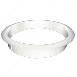 Plastic Trash Grommets, Bore Hole - Diameter 6 1/8 in, Finish White, Diameter - Overall Dimensions 6 3/8 in, Recessed Depth 1 in Plastic Trash Grommets, Bore Hole - Diameter 6 1/8 in, Finish White, Diameter - Overall Dimensions 6 3/8 in, Recessed Depth 1 in