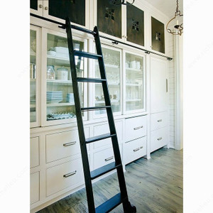 Black Satin Hardware Kit for 7-Step Wood Rolling Ladder, Hardware only, Black Satin Hardware Kit for 7-Step Wood Rolling Ladder, Hardware only,