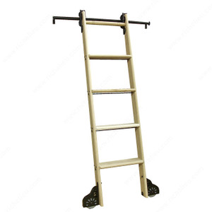 Black Satin Hardware Kit with Hook for 7-Step Wood Ladder, with hook, Black Satin Hardware Kit with Hook for 7-Step Wood Ladder, with hook,
