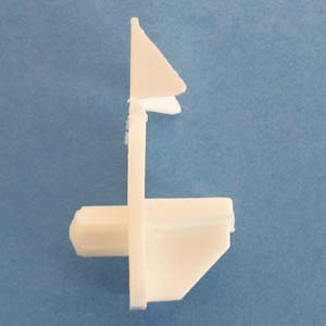 Shelf Support Locking Wings 1/2" - 1/4" peg, White, Pkg of 1000