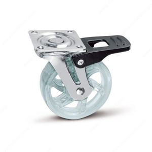 Contemporary Clear/Smoke Furniture Caster,Load Capacity Per Caster Max. 30 kg, Wheel Diameter 50 mm, Total Height 64 mm, Tread Width 20 mm Contemporary Clear/Smoke Furniture Caster,Load Capacity Per Caster Max. 30 kg, Wheel Diameter 50 mm, Total Height 64 mm, Tread Width 20 mm