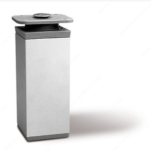 Decorative Square Adjustable ABS Leg - 6427-6428, 10 mm (3/8'') adjustment, Height 150 mm, Finish Aluminum PRO-PACK 2