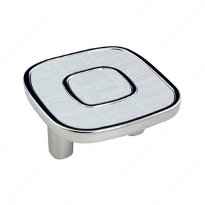 Contemporary Metal and Leather Knob - 6432, Finish Nickel / White Leather, Material Metal / Leather Contemporary Metal and Leather Knob - 6432, Finish Nickel / White Leather, Material Metal / Leather