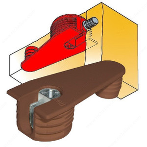 Quickfit-Expando Housing Outrigger - Combined Assembly (front and top), Combined assembly (front and top), Panel Thickness 16 mm, Drilling Depth 12.5 mm, Finish Brown Quickfit-Expando Housing Outrigger - Combined Assembly (front and top), Combined assembly (front and top), Panel Thickness 16 mm, Drilling Depth 12.5 mm, Finish Brown
