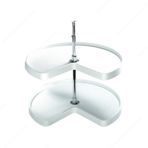 Kidney Polymer Tray Set - Bulk, Bottom- mount, Tray Diameter 32 in, Capacity per Tray 100 lb, Finish White