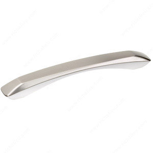 Contemporary Metal and Plastic Pull - 6611, Finish White / Brushed Nickel Contemporary Metal and Plastic Pull - 6611, Finish White / Brushed Nickel