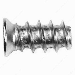 Euro Screw, Flat Head (8 mm), Blunt Tip, Screw Size 7.5 mm, Length 13 mm, Finish Nickel, Drive required Phillips