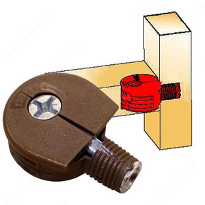 Flanged Lip Quickloc Cam Connector, Drilling Depth 10 mm, Product Diameter 20 mm, Quantities per case available 2500 units, Finish Brown