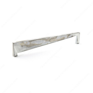 Contemporary Metal Pull - 6811, Center to Center 160 mm, Finish Brushed Industrial White, Length - Overall Dimensions 168 mm