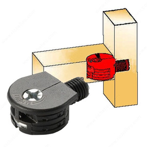 Flanged Lip Quickloc Cam Connector, Drilling Depth 11 mm, Product Diameter 25 mm, Quantities per case available 1500 units, Finish Black