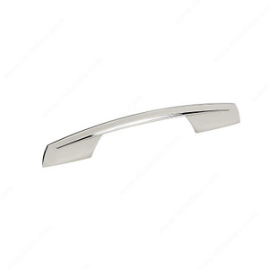 Contemporary Metal Pull - 6881, Center to Center 128 mm, Finish Polished Nickel, Projection - Overall Dimensions 31 mm