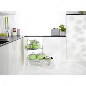 LeMans II System without Soft-Close Mechanism, Width Min. 962 mm, Opening Right, Finish Grey, Door Opening 451 mm LeMans II System without Soft-Close Mechanism, Width Min. 962 mm, Opening Right, Finish Grey, Door Opening 451 mm