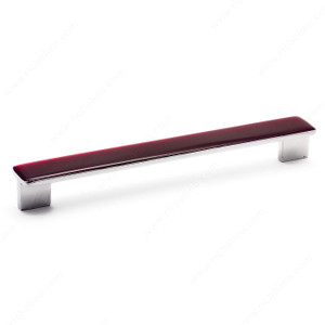 Contemporary Metal and Acrylic Pull - 7371, Finish Translucent Ruby / Chrome Contemporary Metal and Acrylic Pull - 7371, Finish Translucent Ruby / Chrome