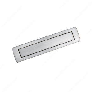 Contemporary Recessed Metal Pull - 7454, Recommended for cabinet sliding door applications., Finish Brushed Nickel