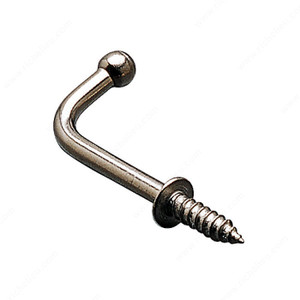 Utility Stainless Steel Screw Hook - 7570, Height - Overall Dimensions 17 mm, Projection - Overall Dimensions 27 mm, Width - Overall Dimensions 7 mm PRO-PACK 10
